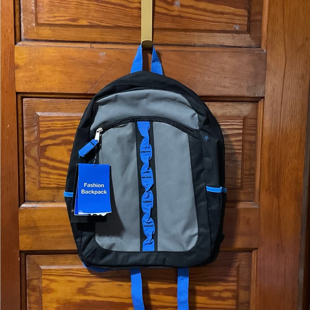 Gray and Blue Fashion Backpack